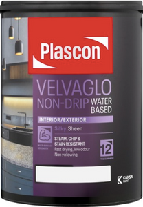 Plascon Velvaglo Non Drip Water Based - White (5L) 538404